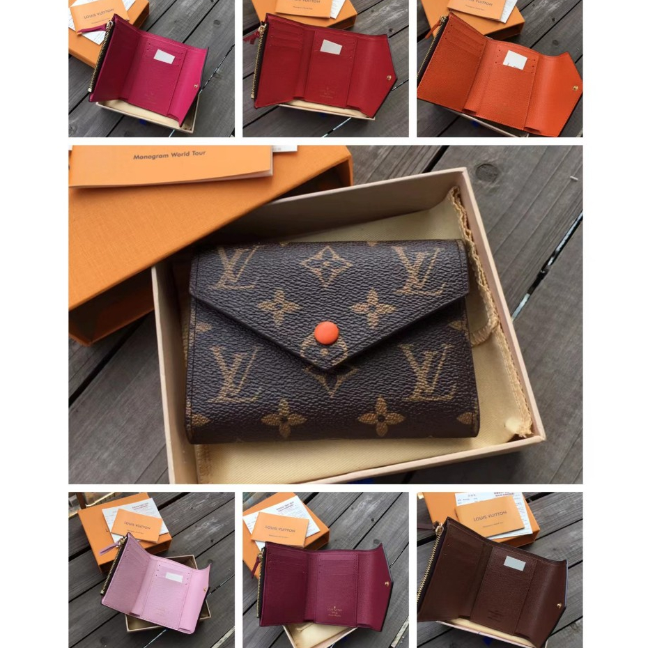 [กล่อง] ของแท้ 100% Louis -Vuitton L-V กระเป๋าสตางค์ ใบสั้น แฟชั่นคลาสสิก M41938
