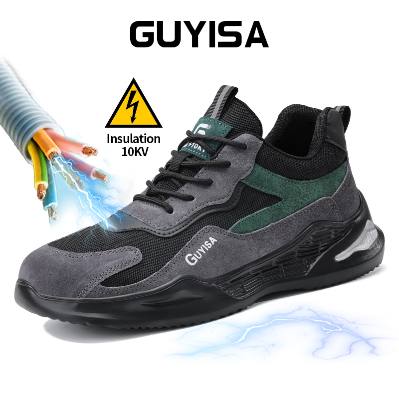 Guyisa รองเท้าเซฟตี้ รองเท้าทํางาน รองเท้าไฟฟ้า พลาสติก ป้องกันทะลุ ฉนวนกันความร้อน เจาะ 10KV CNsize37-45 3155