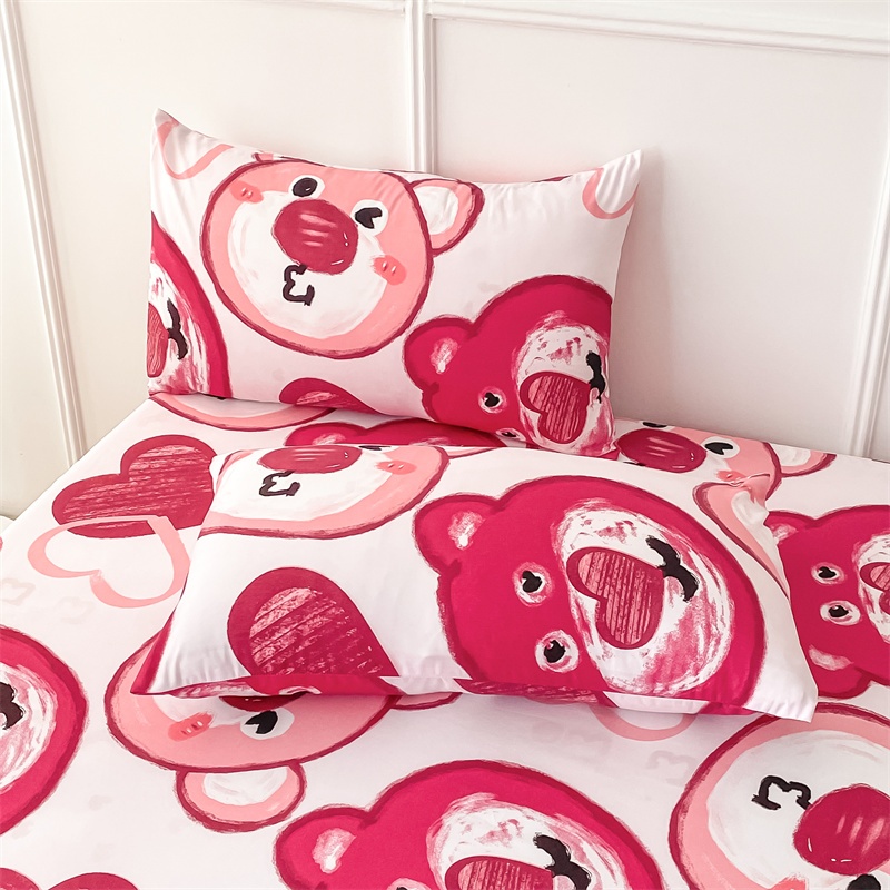 ปลอกหมอน Sarung bantal tidur cetakan kartun Stripe Design น ่ ารักการ ์ ตูนปลอกหมอนพิมพ ์ ปลอกหมอนตุ ๊ กตาหมีสตรอเบอร ์ รี ่