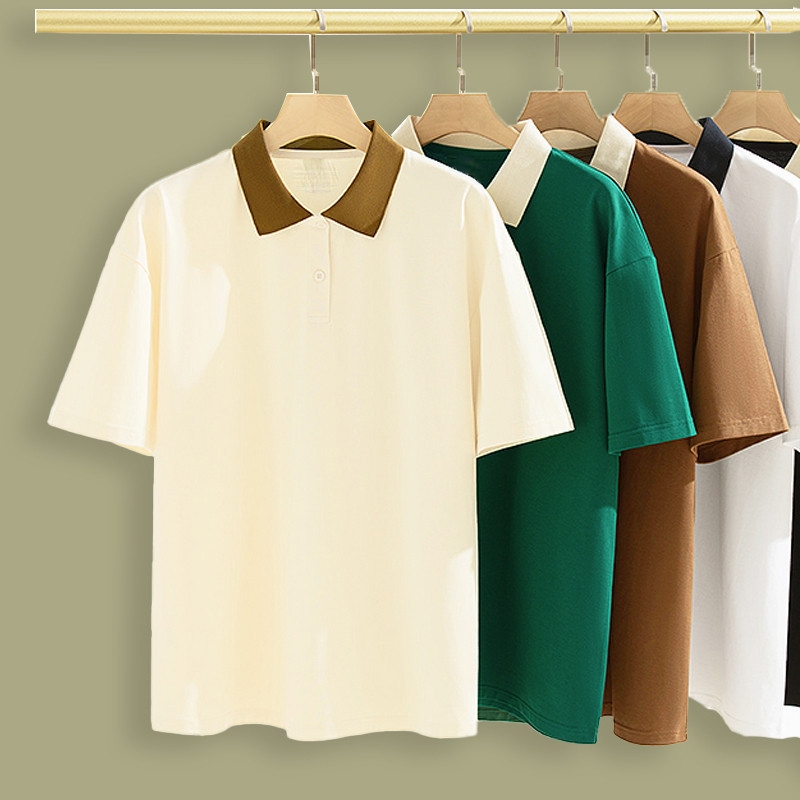 M-5XL ทรงหลวมเสื้อโปโลผู้ชาย เสื้อยืดผู้ชายแขนสั้นสวมใส่สบาย เสื้อเชิ้ตคอปกผู้ชายแฟชั่นฤดูร้อน