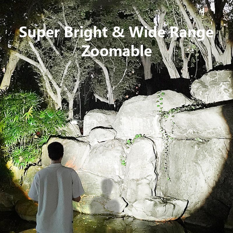 SmilingShark SD1003 ไฟฉาย LED XPE ไฟฉายแบบพกพา ซุปเปอร์ไบรท์ ซูมได้ 3 โหมดแสงจ้า USB ชาร์จใหม่ได้ กันน้ำสำหรับของขวัญในครัวเรือนตั้งแคมป์กลางแจ้ง — صورة 3