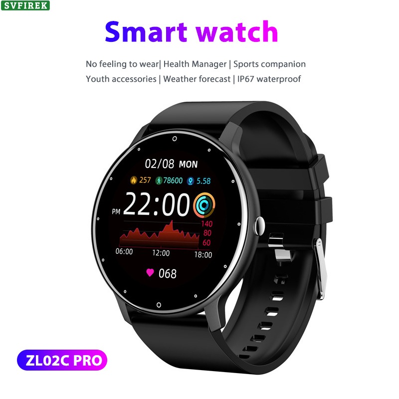Zl02c PRO นาฬิกาข้อมือสมาร์ทวอทช์ HD หน้าจอสัมผัส วัดอัตราการเต้นหัวใจ IP67 กันน้ํา เหมาะกับการเล่นก