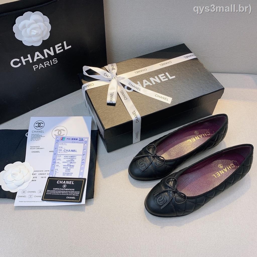 [EUR Size] Chanel รองเท้าบัลเล่ต์ ส้นแบน หัวกลม แต่งโบว์ เข้ากับทุกชุด สําหรับผู้หญิง 2024