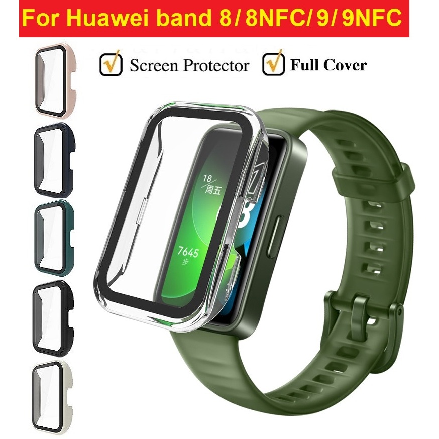 เคส Huawei band 9 Case เคส Huawei band 8 PC พร้อมกระจกนิรภัย กันกระแทก สําหรับ PC Case+Tempered Glass เคส Huawei band 8 Case Shockproof Bumper Huawei band 8 Cover Full Covered Screen Huawei band 9 เคส Protector Huawei Watch Accessory