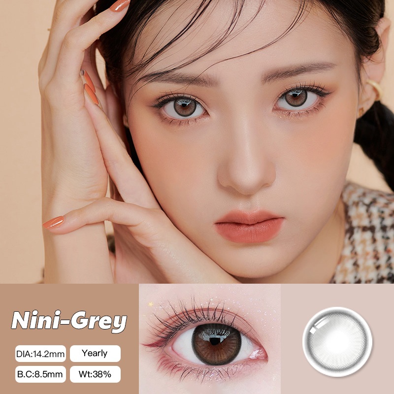 O2Girl คอนแทคเลนส์ Mini 2 ชิ้น 14.2 สีเทา สีน้ำตาล มม. บิ๊กอายแว่นตาสายตาสั้นแต่งหน้าผลิตภัณฑ์ความงา