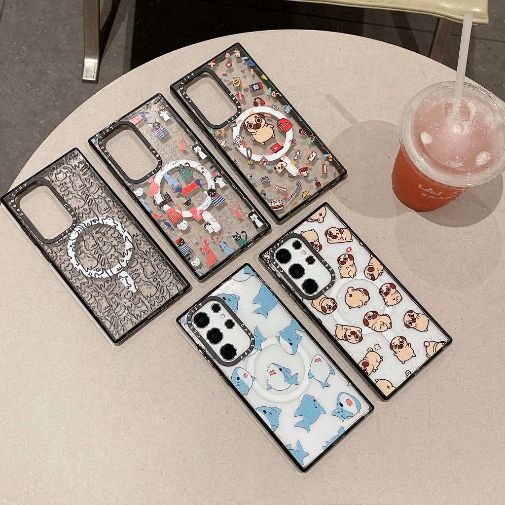 Minions,Line animals CT Samsung อะคริลิคฝาครอบแม่เหล็กสําหรับ Samsung S26/S25/S24/S23/S22Ultra plus เคสป้องกัน