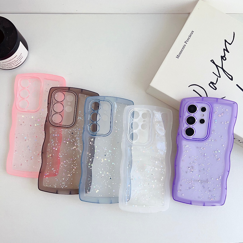 เคสโทรศัพท์มือถือแบบนิ่ม ใส แต่งกลิตเตอร์ ระยิบระยับ สําหรับ Samsung Galaxy A55 A35 A25 A15 A05 A05S A14 A13 A24 A23 A22 A21 A30 A20