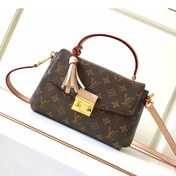 Louis Vuitton กระเป๋าถือ กระเป๋าสะพายไหล่ แบบหนัง คลาสสิก LV CROISETTE N41581 พร้อมกล่อง สําหรับผู้หญิง