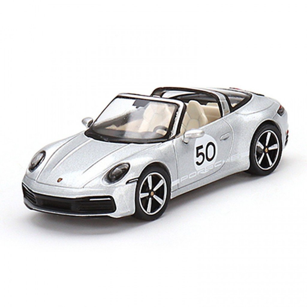 โมเดลรถยนต์ โลหะ สีเงิน GT MGT00507-R 507 1/64 PORSCHE 911 TARGE 4S