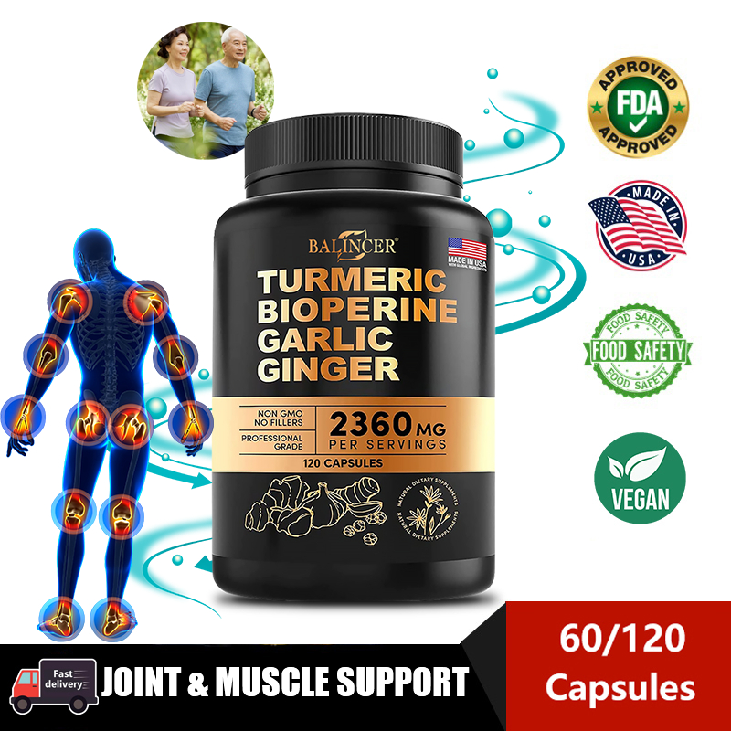 Balincer 4-in-1 อาหารเสริมขมิ้น กระเทียม และพริกไทยดํา เพื่อรองรับข้อต่อ ย่อยอาหาร และภูมิคุ้มกัน