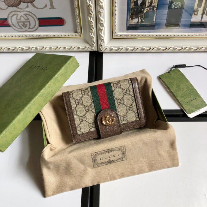 ใหม่ ของแท้ ซองใส่หนังสือเดินทาง GG Supreme Canvas Series 598914 [พร้อมกล่อง] กระเป๋าใส่บัตร สําหรับผู้ชาย และผู้หญิง