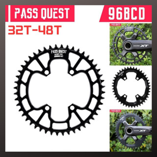Pass QUEST จานหน้าจักรยาน ทรงกลม 96bcd 32T-48T สําหรับรถจักร…