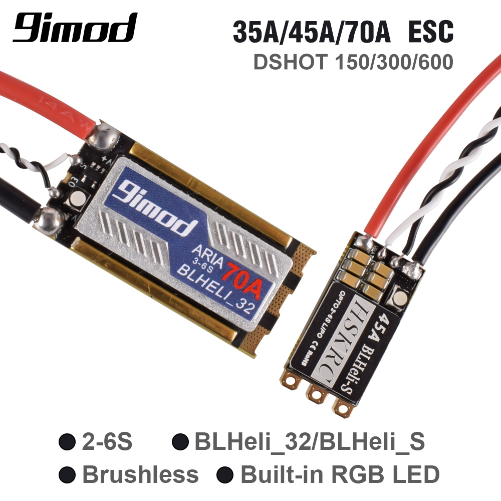 9imod 35A/45A/70A Brushless ESC 2-6S ตัวควบคุมความเร็ว Lipo สําหรับโดรนแข่งขัน RC FPV