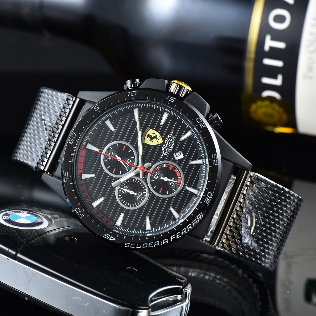 Ferrari Ferrari นาฬิกาข้อมือควอตซ์แฟชั่น สายแสตนเลส สําหรับบุรุษ Rui Watch 5