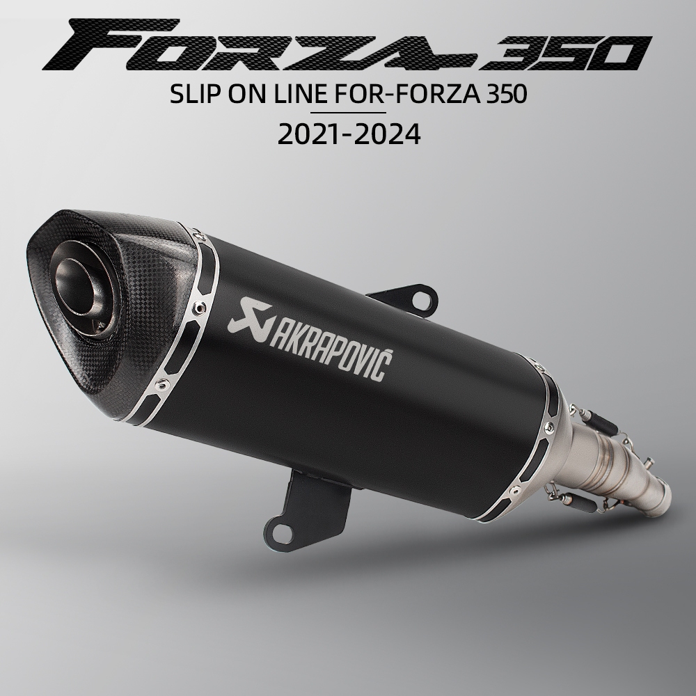 PR2 Akrapovic 470 มม. ปลายคาร์บอนท่อไอเสียสําหรับ honda forza350 nss350 ADV350 2021-2024