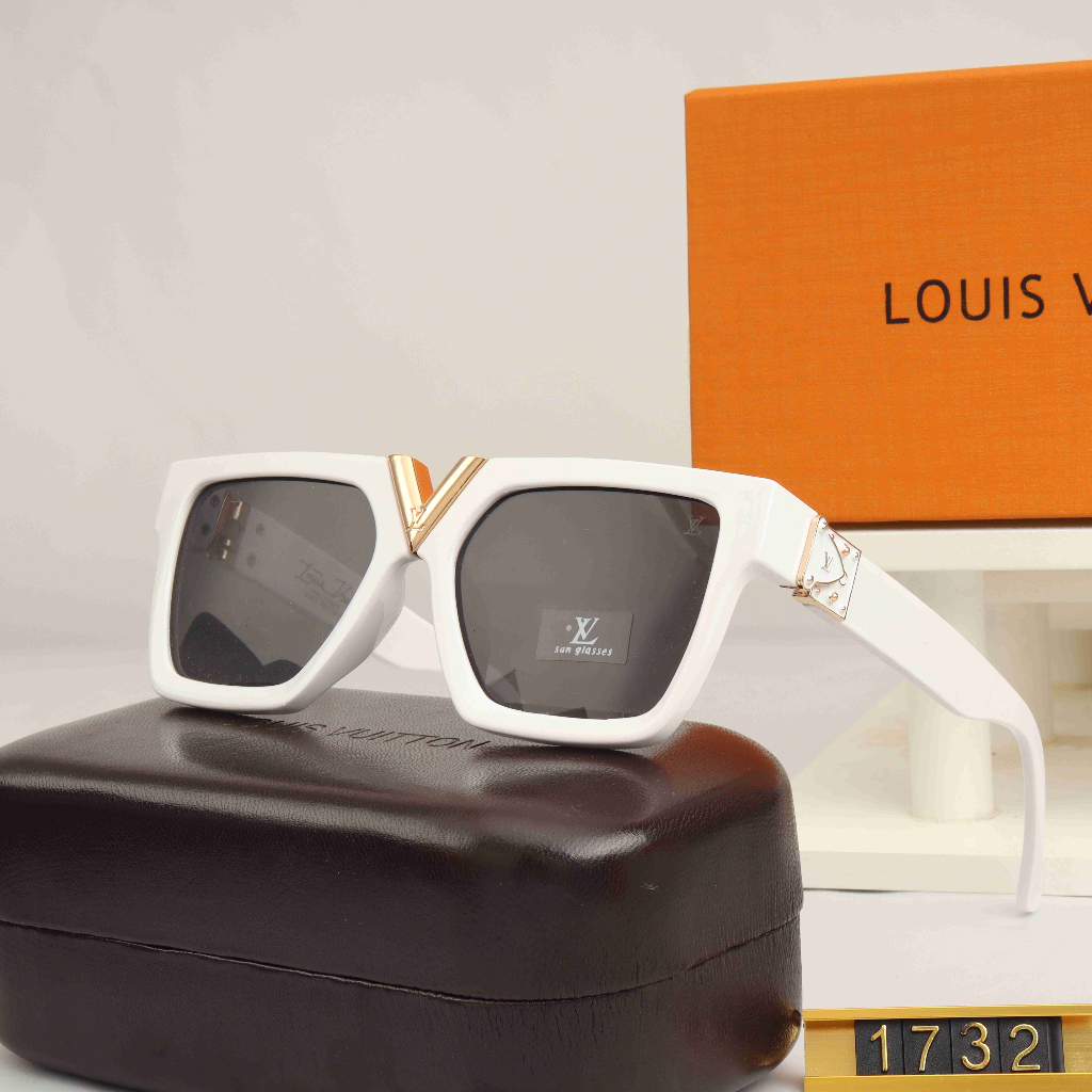 Louis VUITTON LOUIS VUITTON แว่นกันแดดแฟชั่น ทรงสี่เหลี่ยม สีขาว สําหรับผู้ชาย