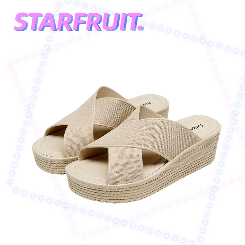 STARFRUIT ใหม่ รองเท้าส้นสูง ลําลอง พลาสติก กันลื่น เหมาะกับเดินชายหาด สําหรับสตรี