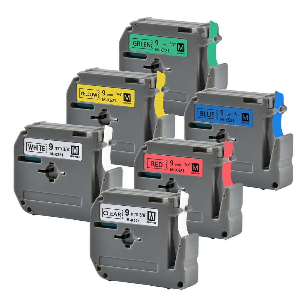 เทปฉลาก MK221 MK 221 9 มม. สําหรับเครื่องพิมพ์ฉลาก Brother MK 221 M-K221 MK121 MK 121 P-touch PT-70 