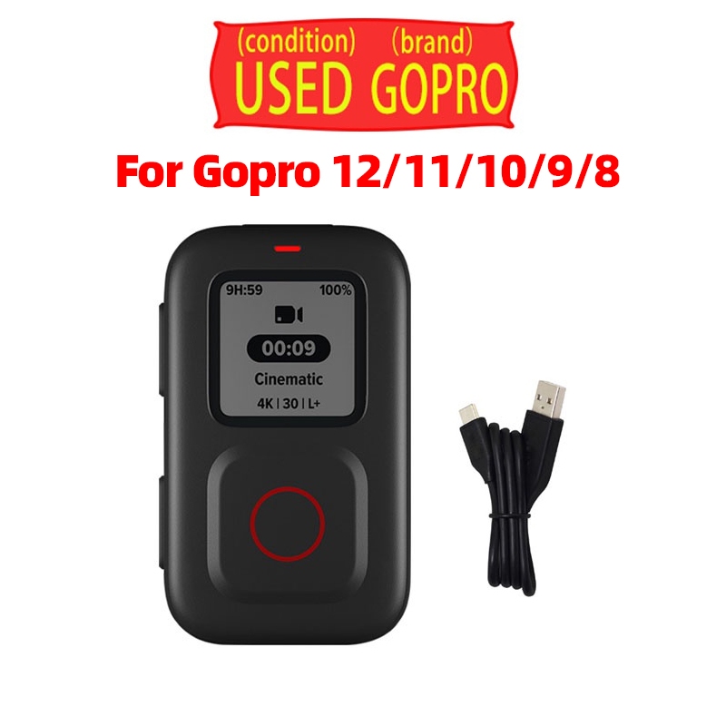 Orig Gopro รีโมทคอนโทรลสำหรับ GoPro Hero 12/11/10/9/8 Max/11 สีดำ mini Bluetooth Usedart Remote อุปกรณ์เสริมมือสอง