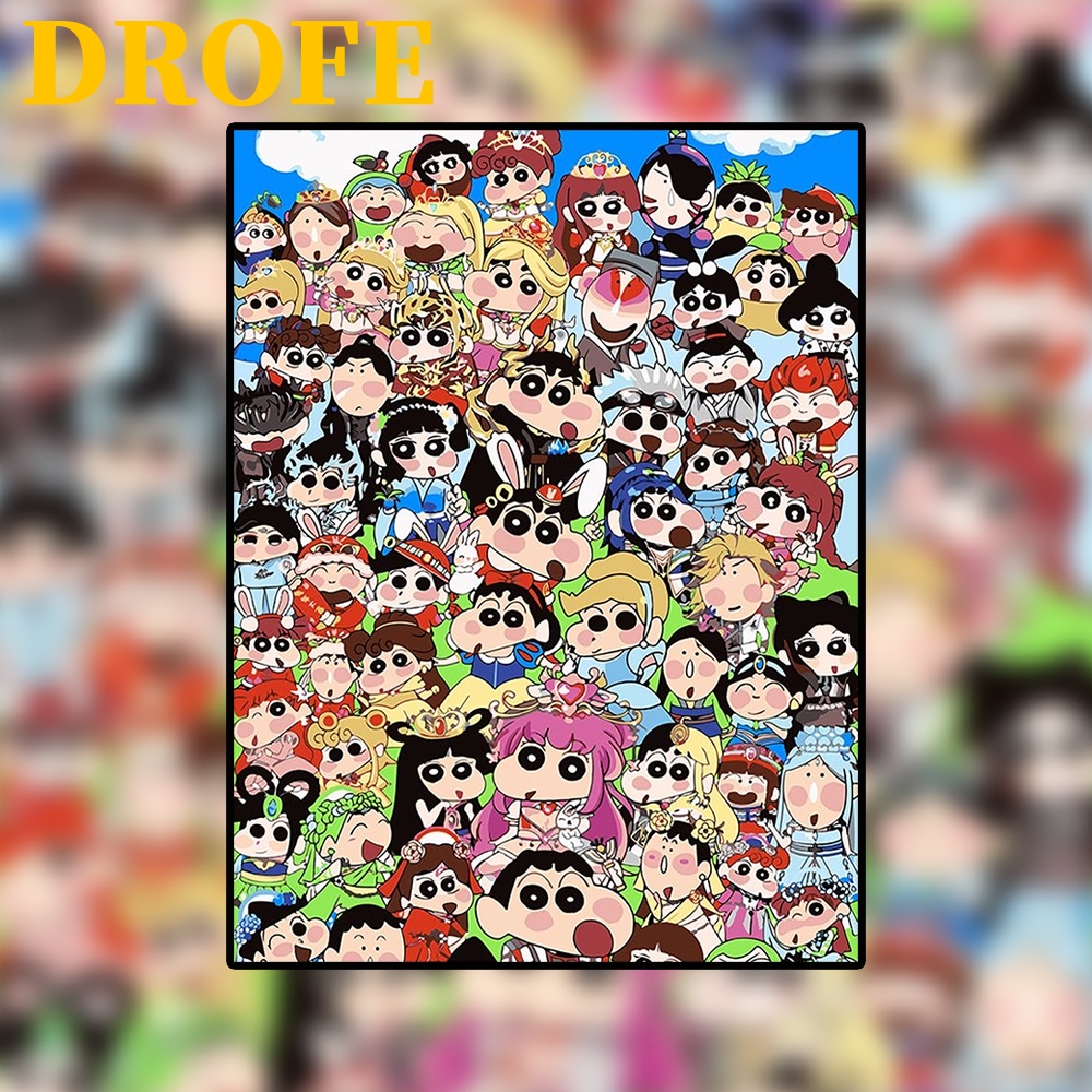 Drofe/ขนาด 30×40ซม/ชินจัง/shinchan/ระบายสีตามตัวเลข/ระบายสี/ภาพระบายสีตามตัวเลข/Paint by Numbers