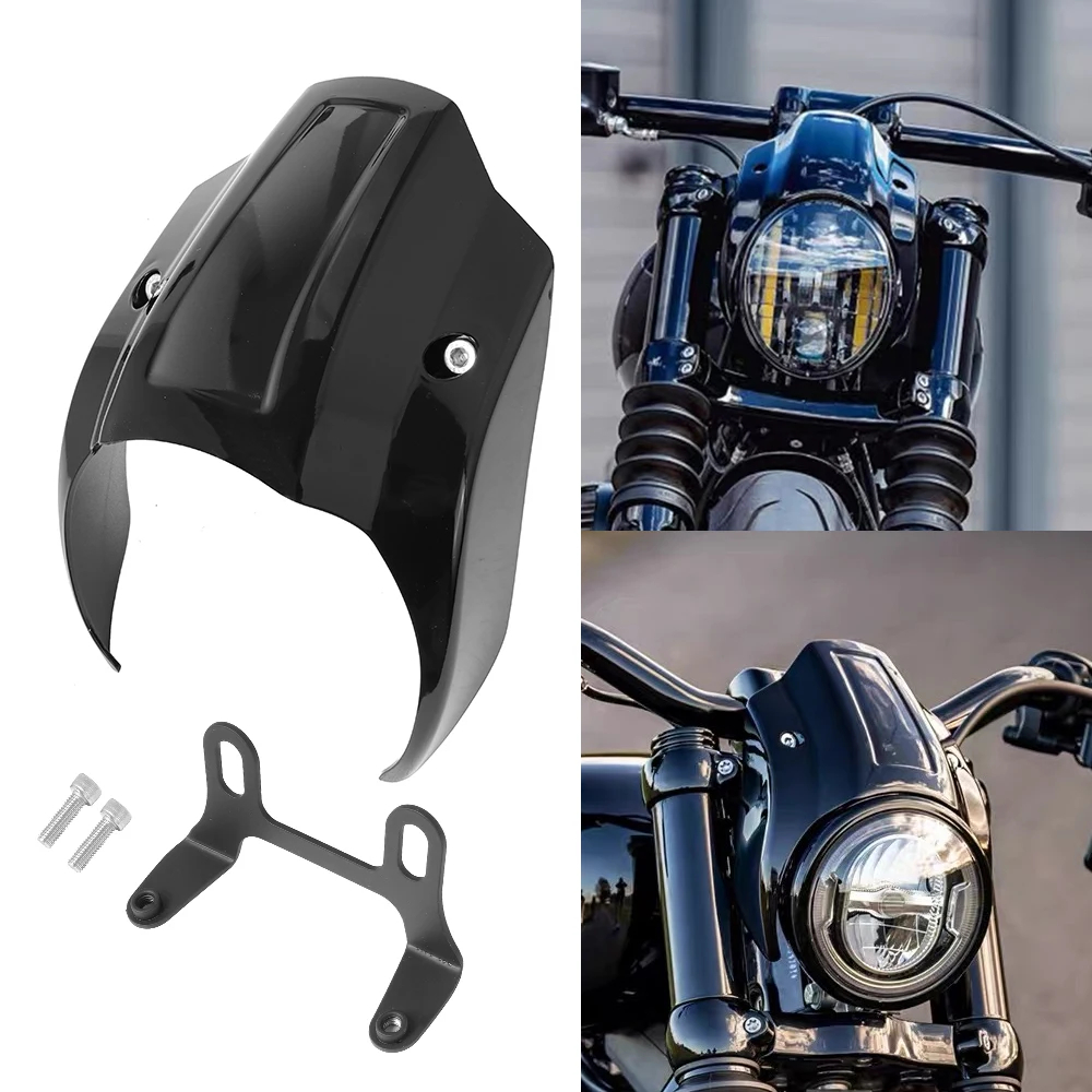 ไฟหน้ารถจักรยานยนต์ สีดําวาว สําหรับ Harley Softail Street Bob FXBB FXBBS 2018-2022