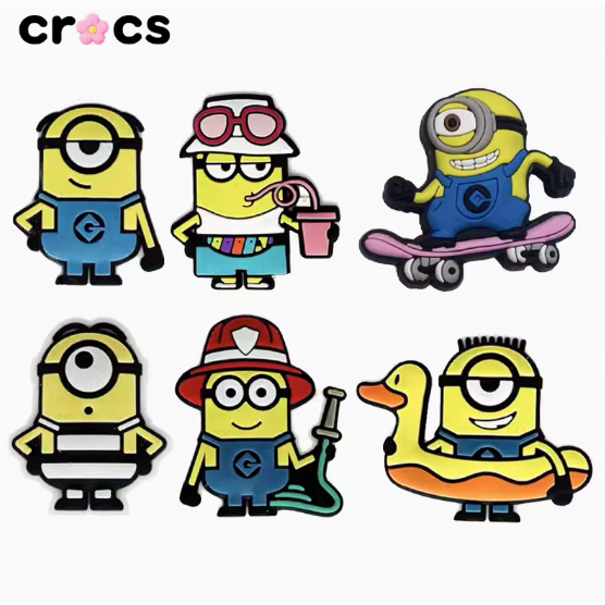 อุปกรณ์เสริมหัวเข็มขัด รูปการ์ตูนมินเนี่ยน สําหรับตกแต่งรองเท้า Crocs DIY