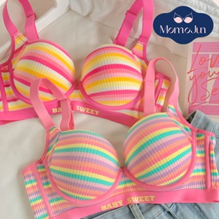 Momo สายรุ้งลายเซ็กซี่ไร้รอยต่อชุดชั้นในปรับรูปแบบ ชู ไม่มีก…