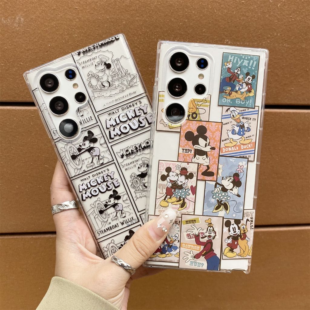 การ์ตูน น่ารัก แอนิเมชั่น มิกกี้ เคส Samsung Galaxy S25 Ultra S24FE S22 S24 S23 Ultra S23FE S22 S21FE S20 S21 S22 S24 S25 Plus + S20FE S21 S20Ultra Note20 Ultra Note10 Plus Note10Lite A16 A06 A54 A55 A53 Case โปร่งใส ป้องกันการตก ซิลิกาเจล นุ่ม ซัมซุง เคส