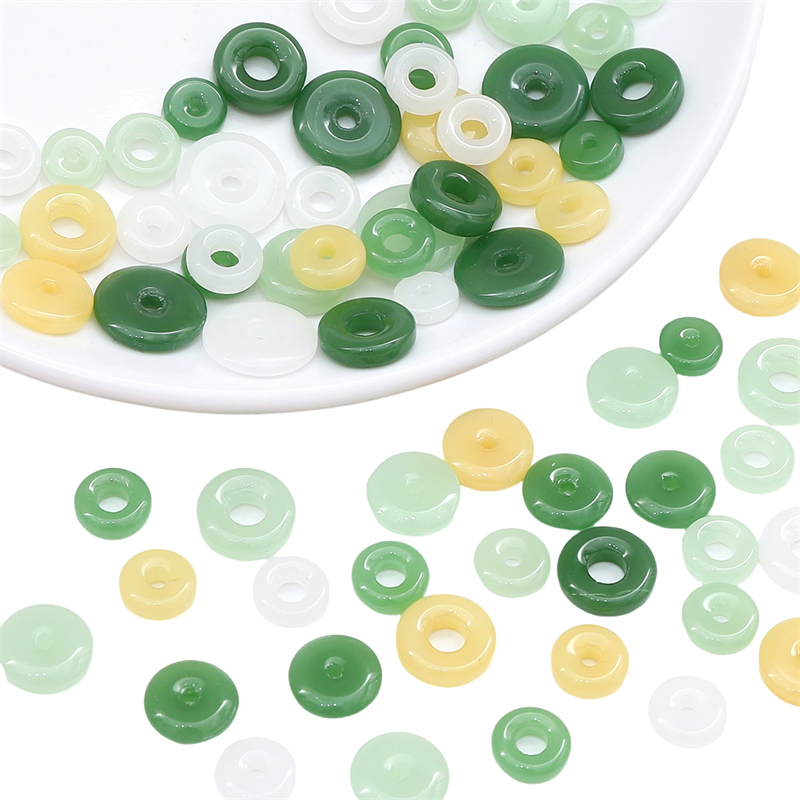 จี้หยกเทียม สไตล์จีน สําหรับทําเครื่องประดับ สร้อยคอ สร้อยข้อมือ DIY 10 ชิ้น