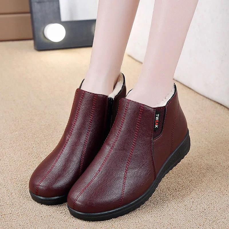 รองเท้าบูทลําลอง ผ้ากํามะหยี่ขนนิ่ม กันน้ํา กันหิมะ ให้ความอบอุ่น แฟชั่นฤดูหนาว สําหรับผู้หญิง