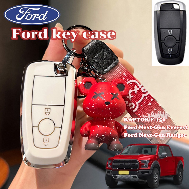 เคสกุญแจรีโมทรถยนต์ 2 ปุ่ม พร้อมสายคล้อง สําหรับ Ford RAPTOR F-150 Ford Next-Gen Everest