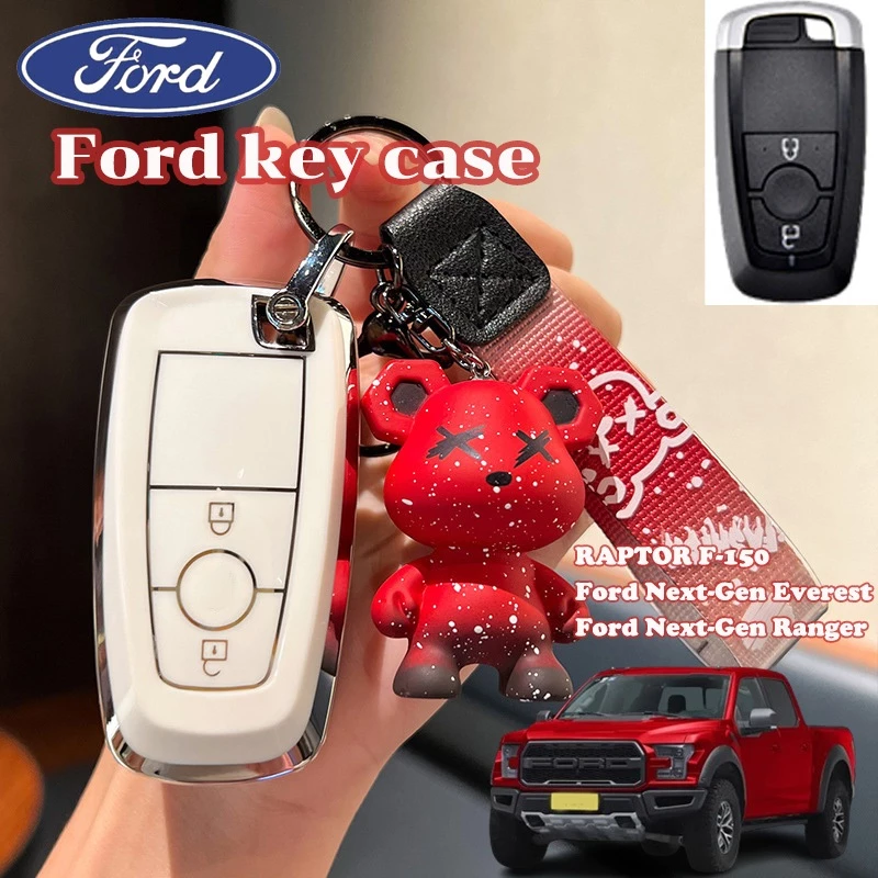 เคสกุญแจรีโมทรถยนต์ 2 ปุ่ม พร้อมสายคล้อง สําหรับ Ford RAPTOR F-150 Ford Next-Gen Everest