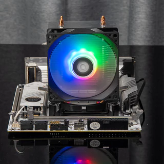 Jungle Leopard A200 PLUS A220 PLUS CPU Cooler สี LED 2 ท่อความร้อนที่มีประสิทธิภาพ Cooling 90 มม.PC Cooler พัดลม 3PIN อินเทอร์เฟซสําหรับ Intel LGA1155 LGA1200 LGA1700 AMD FM2 + AM4 AM5