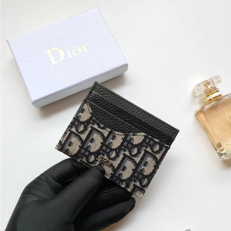 สินค้าใหม่ ของแท้ 100% Dior กระเป๋าใส่บัตร อเนกประสงค์ หรูหรา แฟชั่นสําหรับผู้หญิง