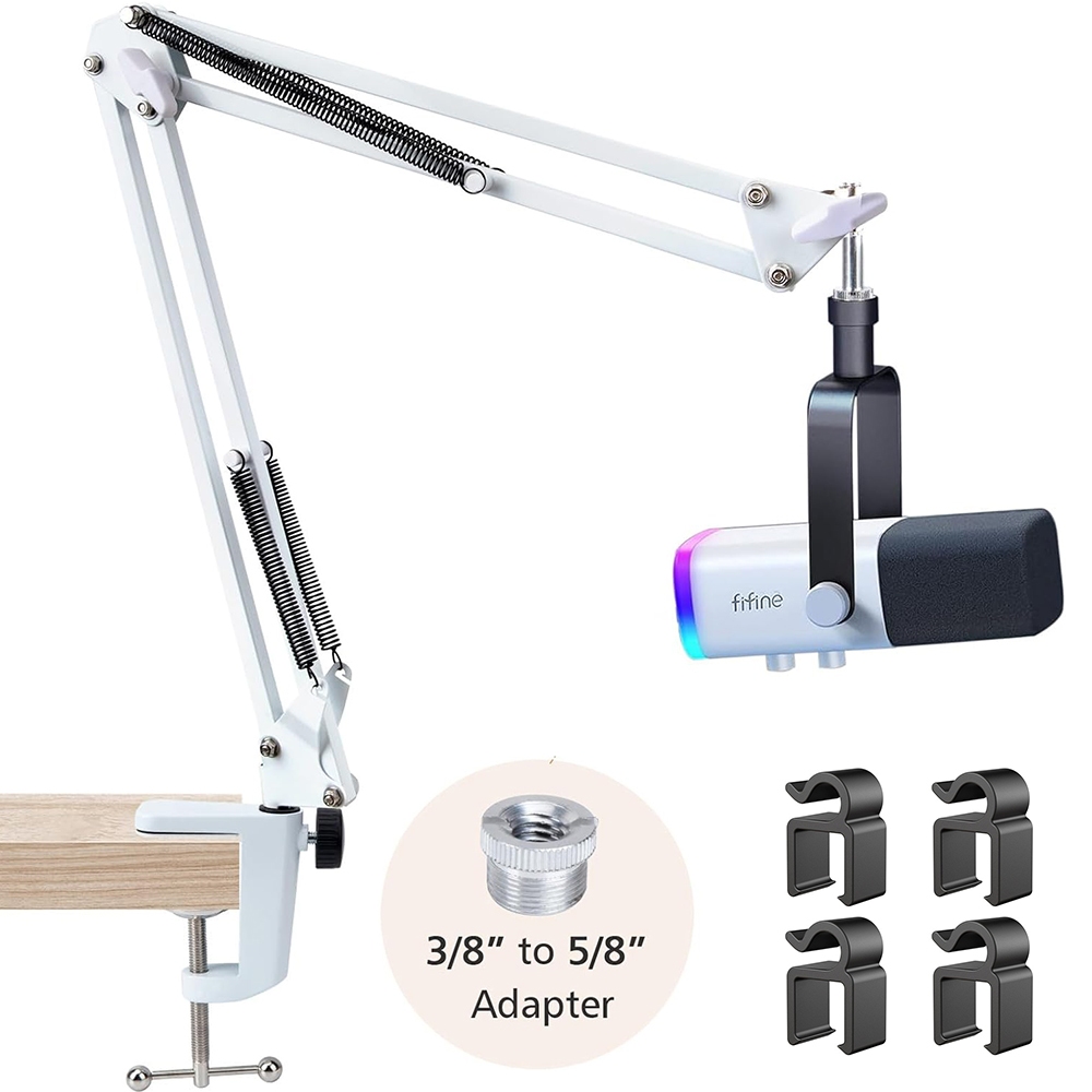 แขนบูม สําหรับ Fifine AM8 - แขนบูมไมค์ เข้ากันได้กับไมโครโฟน Fifine, แขนบูมไมค์ Fifine พร้อมคลิปอะแด