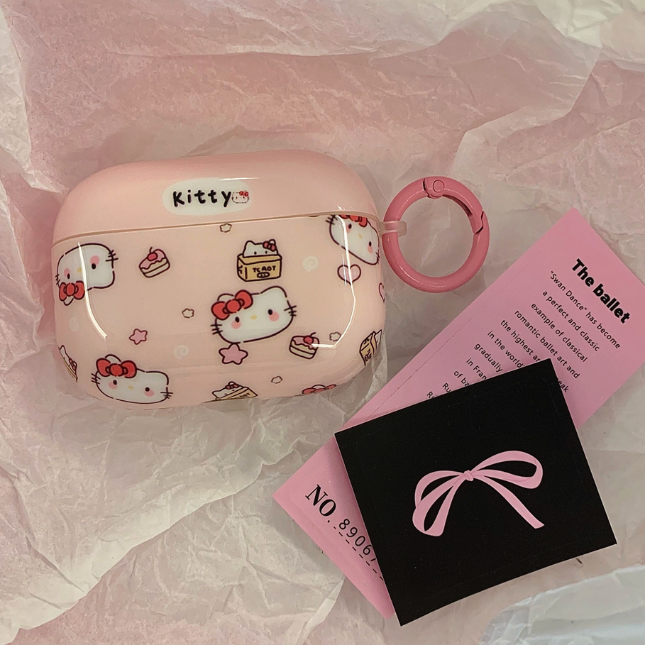 เคสหูฟังบลูทูธ ลายคิตตี้น่ารัก สีชมพู สําหรับ AirPods 1 2 Pro(2019) 3 Pro2(2022) earphone Bluetooth case compatible for AirPods 1/2 Pro(2019) 3 Pro2(2022) “cute box pink Kitty” IMD case