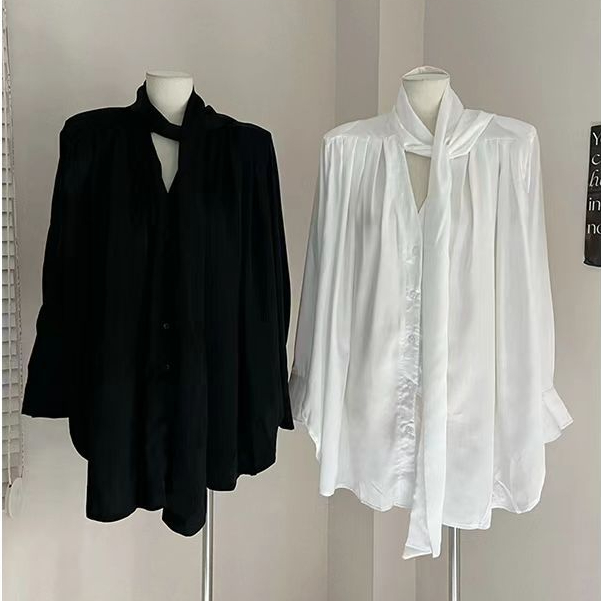 เสื้อเชิ้ตแขนยาว ทรงหลวม สไตล์เกาหลี สําหรับผู้หญิง พร้อมส่ง