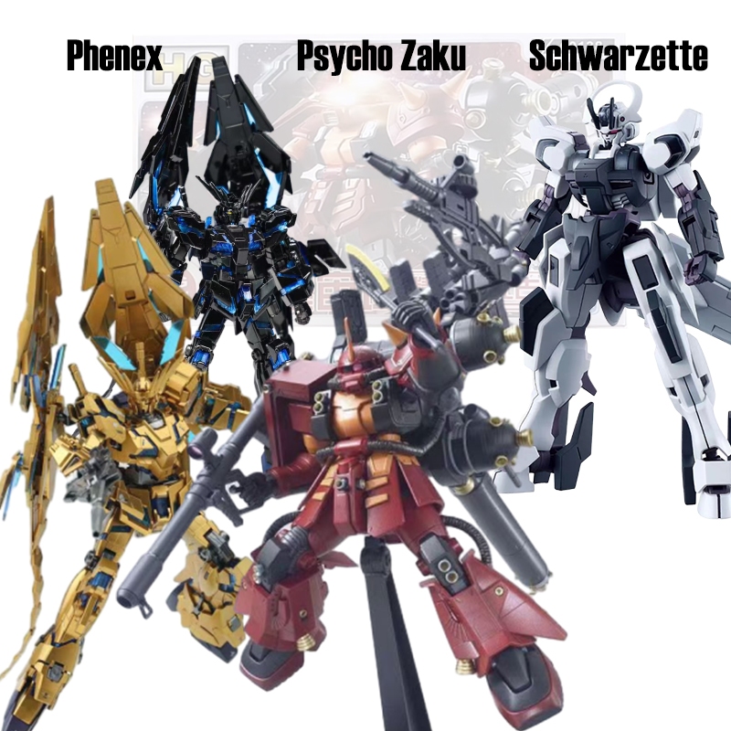 โมเดลฟิกเกอร์ กันดั้ม Hg Schwarzette Gundam Psycho Zaku Hg Mercury Unicorn Phenex Lfrith Jiu Windam Hazel Hg Gundam Calibarn ของเล่นสําหรับเด็ก