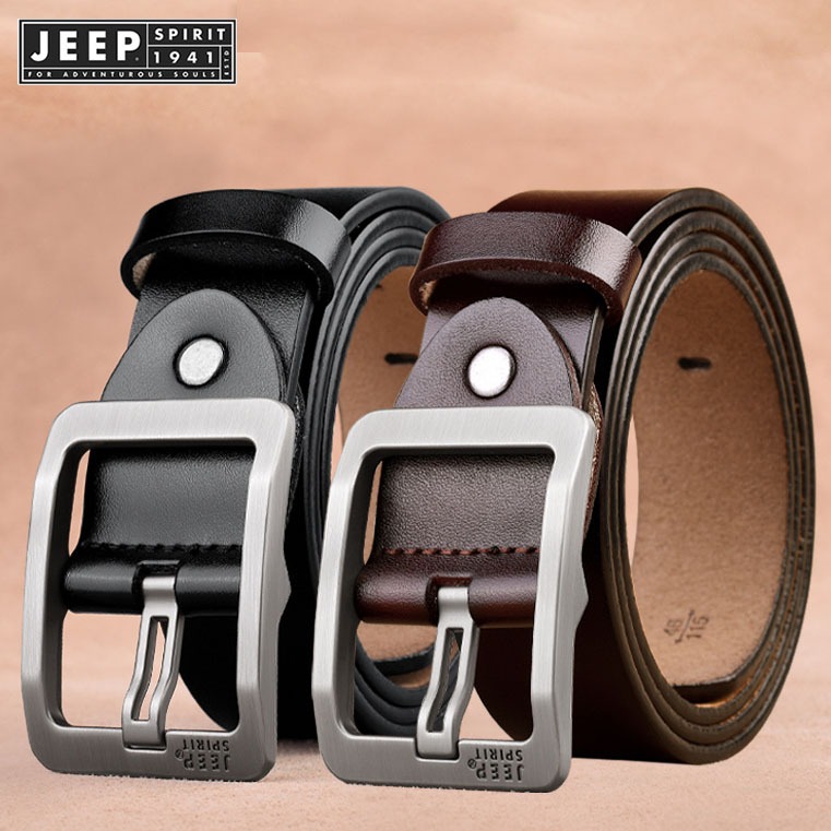 Jeep SPIRIT 1941 ESTD เข็มขัดหนังวัว สําหรับผู้ชาย