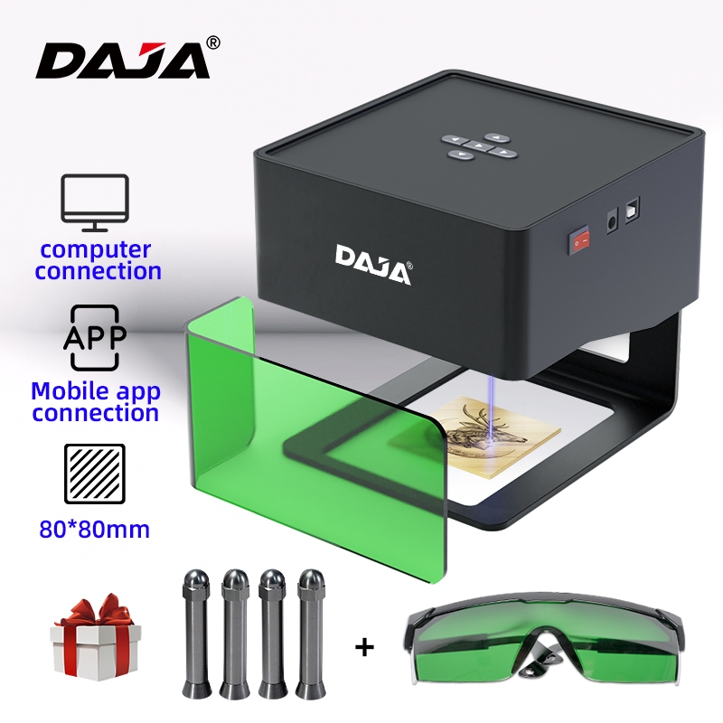 DAJA DJ6 เครื่องแกะสลักเลเซอร์แบบพกพา | รองรับวัสดุหลากหลาย | ประมวลผลโลโก้/งานศิลปะแบบกำหนดเอง