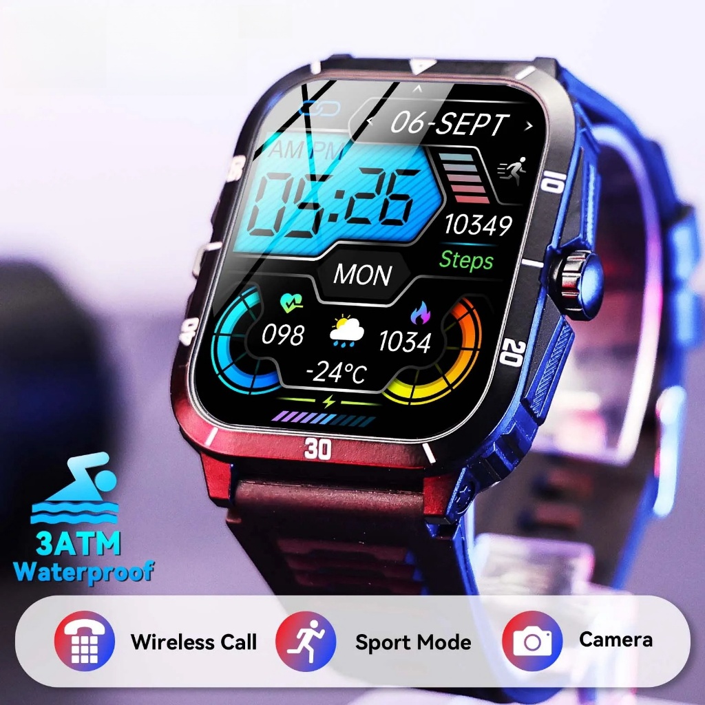 ใหม่ นาฬิกาข้อมือสมาร์ทวอทช์ IP68 3ATM 24H กันน้ํา ติดตามการออกกําลังกาย เล่นกีฬากลางแจ้ง สําหรับผู้ชาย Android iOS 2024