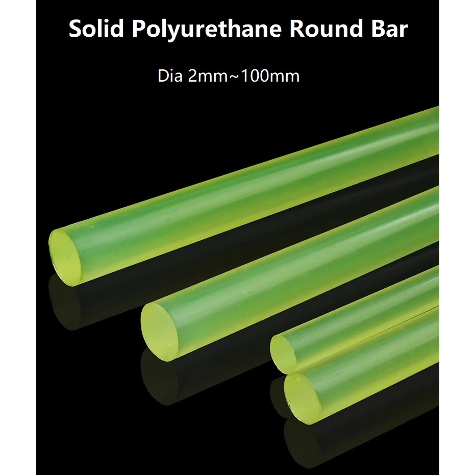 Length 500mm  Solid Polyurethane Round Bar Diameter 2~45mm High Elastic Rubber PU Construction Machinery Shock Absorbing Rod Sticks แท่งยาง โพลียูรีเทน ทรงกลม เส้นผ่าศูนย์กลาง 2~45 มม. ยาว 500 มม. สําหรับเครื่องจักรก่อสร้าง
