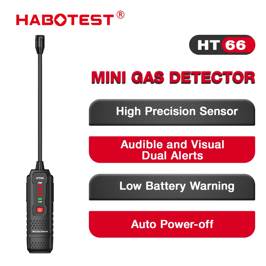 HABOTEST HT66 มือถือ NATURAL Gas Leak Analyzer เครื่องตรวจจับก๊าซธรรมชาติรั่วในครัวเรือน PPM เมตร