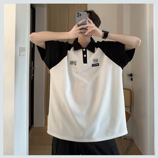 ⚡️Proman⚡️ เสื้อโปโลแขนสั้น ทรงหลวม ขนาดใหญ่ แฟชั่นฤดูร้อน สไตล์เกาหลี สําหรับผู้ชาย