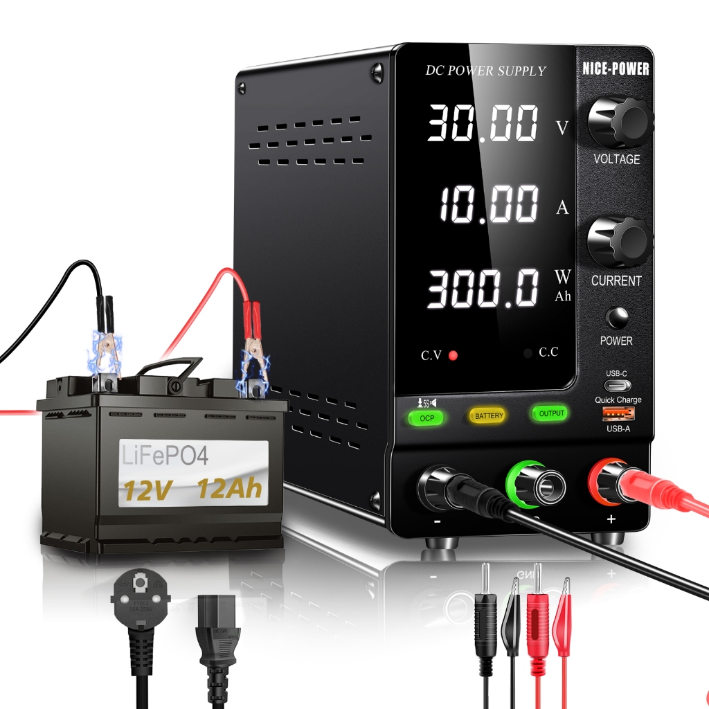 KUAIQU  SPPS-C3010C สวิตช์พาวเวอร์ซัพพลายชาร์จแบตเตอรี่ DC Power Supply 30V 10A 12V 24V 30V 10A OCP 