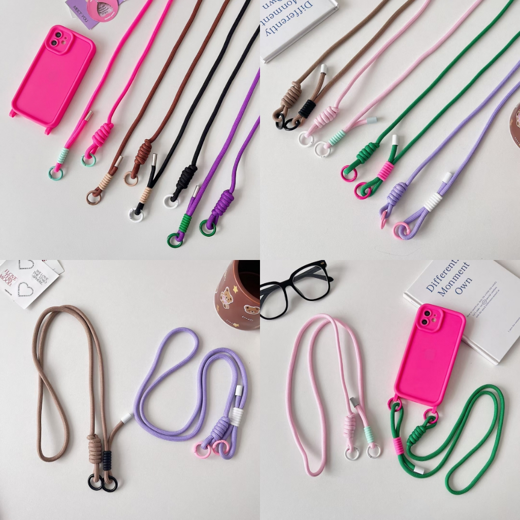 สายคล้องโทรศัพท์มือถือ แบบคล้องคอ ปรับระดับได้ ป้องกันการสูญหาย