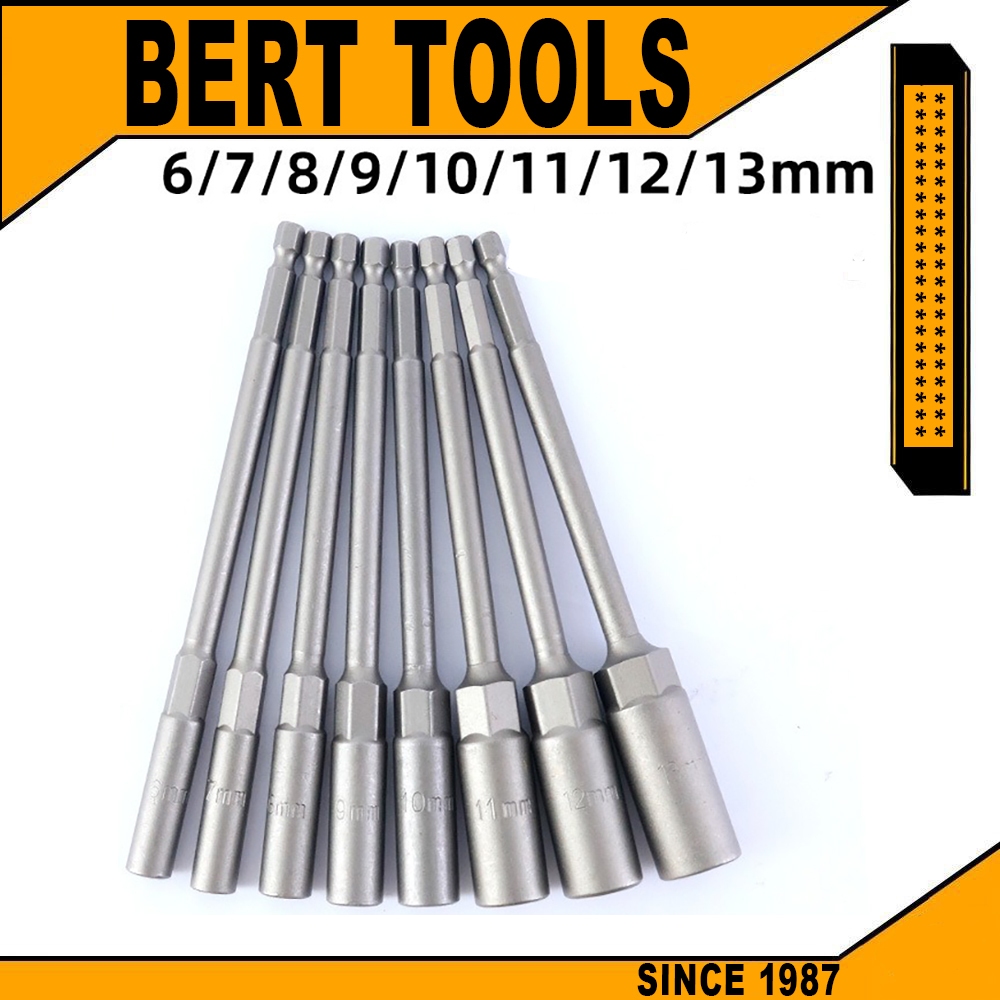 BERT ｜6/7/8/9/10/11/12/13 มม 1/4 นิ้ว บล็อกยิงหลังคา ลูกบล็อก บล็อกยิงหลังคาเบอร์ 8 บล็อคขันน็อตหลังคา บล็อกน็อต