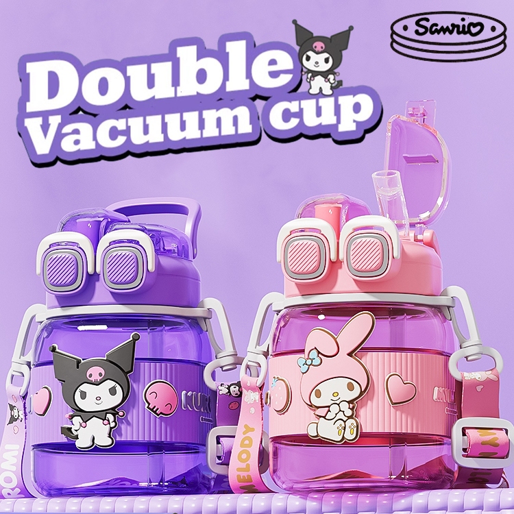 Sanrio Kuromi My Melody Cinnamoroll Pochacco Water Bottle 760ml 2 in 1 กระติกน้ำเด็ก ขวดน้ำเด็ก ขวดน้ำหลอดเด้ง ถ้วยท้องใหญ่ ถ้วยน้ำแบบพกพาสำหรับนักเรียน