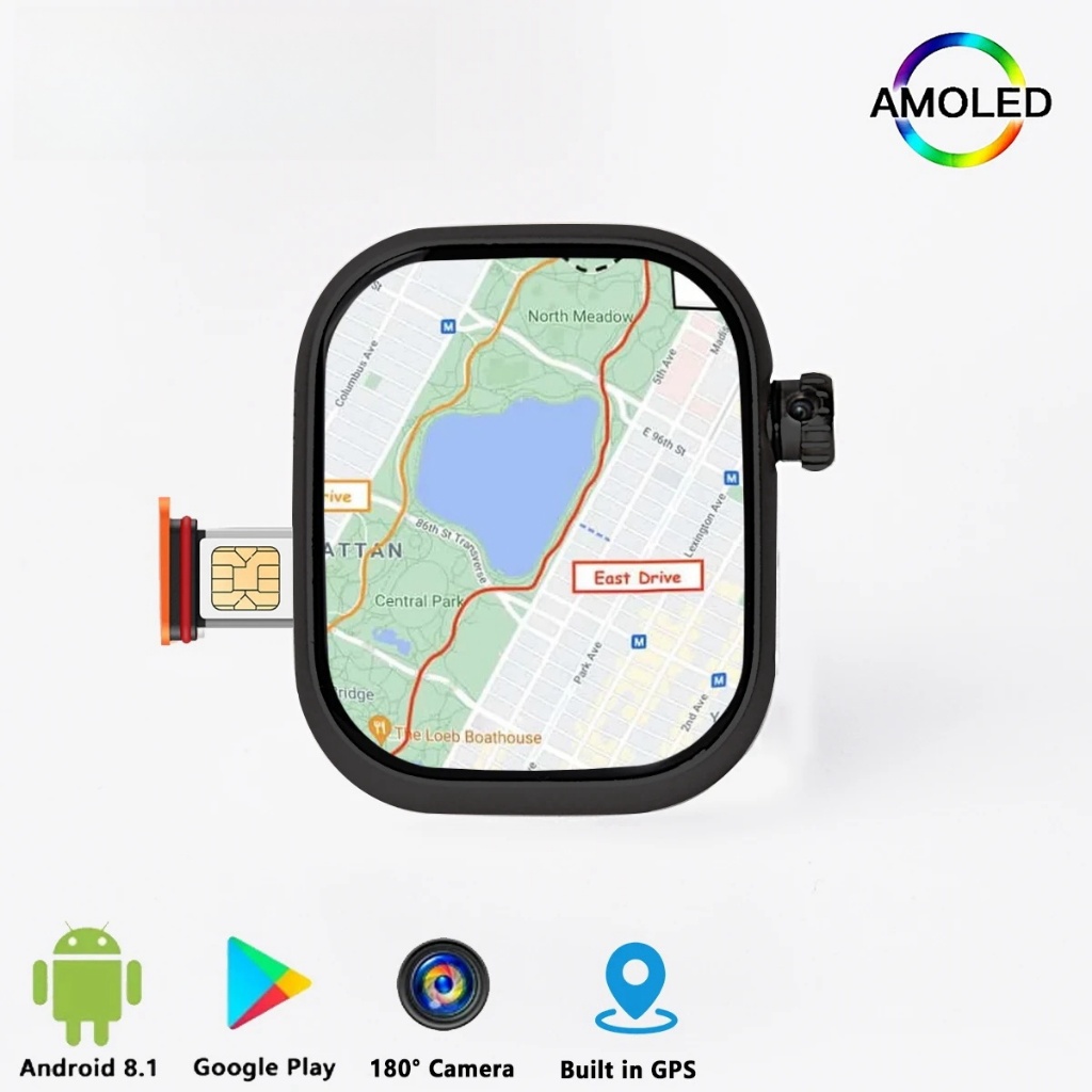 [ซิมการ์ด 4g LTE] สมาร์ทวอทช์ CD99 4G เข็มทิศ วิดีโอคอล หน้าจอ AMOLED กล้องหมุนได้ 4 แกน ซิมการ์ด LT