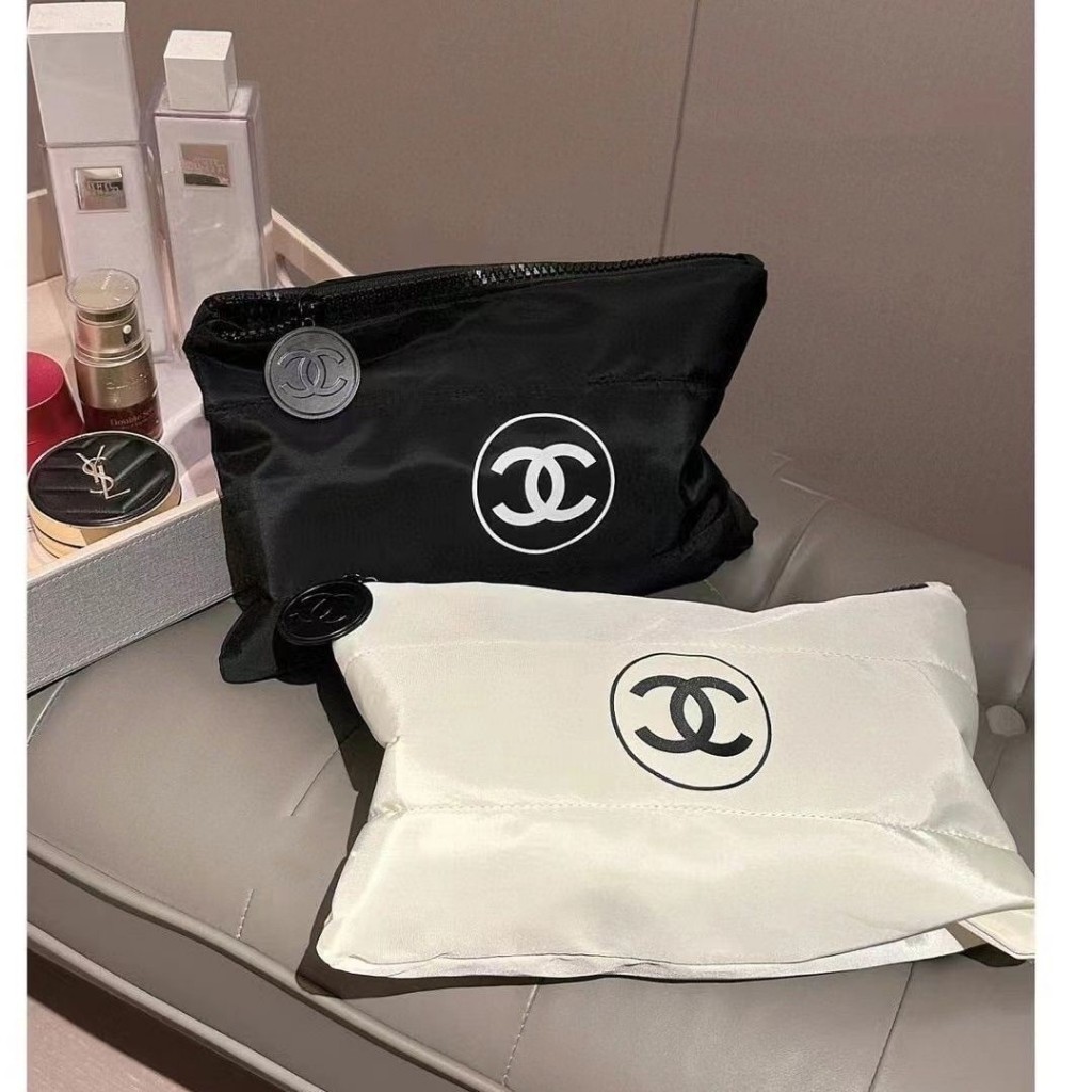 ส่งจากไทย Bangkok Chanel กระเป๋าเครื่องสําอาง ผ้าฝ้าย จุของได้เยอะ แบบพกพา คุณภาพสูง สําหรับผู้หญิง 2024